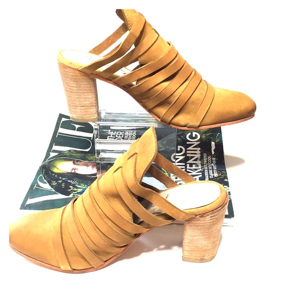 FREE PEOPLE mule camel block heel NEW - Picture 12 of 16